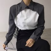新作 トップス シャツ ブラウス レイヤード 長袖 韓国ファッション レディース