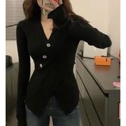 レデイーズ韓国風　トップス　ニット　シャツ　セーター　フリーサイズ　6色