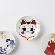 M-mode マルサン近藤 日本の伝統模様 豆皿 招き猫[美濃焼]