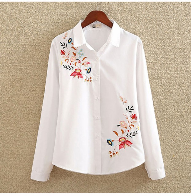 OHGA 花柄刺繍 長袖ブラウス ホワイト OHGA 花柄刺繍 長袖ブラウス ホワイト - メルカリ