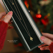 S925シルバー、クリスマスツリーネックレス、クリスマスプレゼント、おしゃれな鎖骨チェーン
