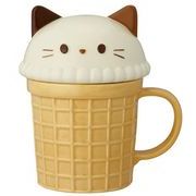 【新登場！ほっこり可愛い動物のマグカップ！】アニマルアイスマグ  ネコ