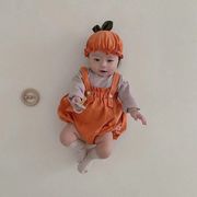 ★Baby★　ベビー服　66~90cm　帽子付きかぼちゃベビーロンパース　韓国キッズファッション