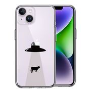 iPhone14 側面ソフト 背面ハード ハイブリッド クリア ケース UFO キャトルミューティレーション