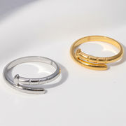 2023 ステンレスリング 指輪 ジルコニア アクセサリーファッション指輪