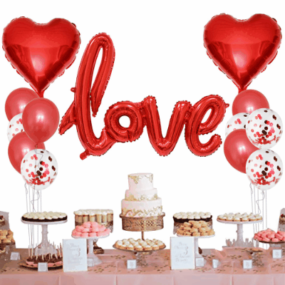 新品 キラキラ バルーン ハート LOVE 風船セット 写真撮影素材 イベント バレンタイン パーティー