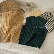 INS秋冬新作 韓国風子供服 ベビー服 コート 子供服 可愛い  ベスト セーター ニット 2色