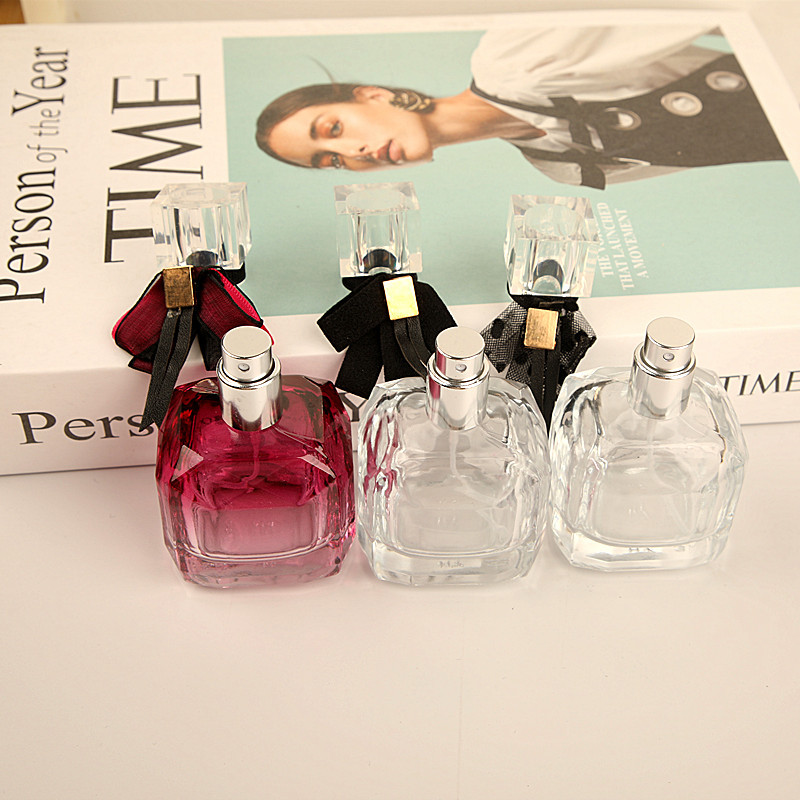 リボン付き香水ボトル 蝶結び リボン ガラス 香水アトマイザー 30ml 香水瓶 詰替用瓶 香水