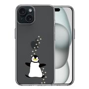 iPhone 15 Plus 側面ソフト 背面ハード ハイブリッド クリア ケース ペンギン フットプリント
