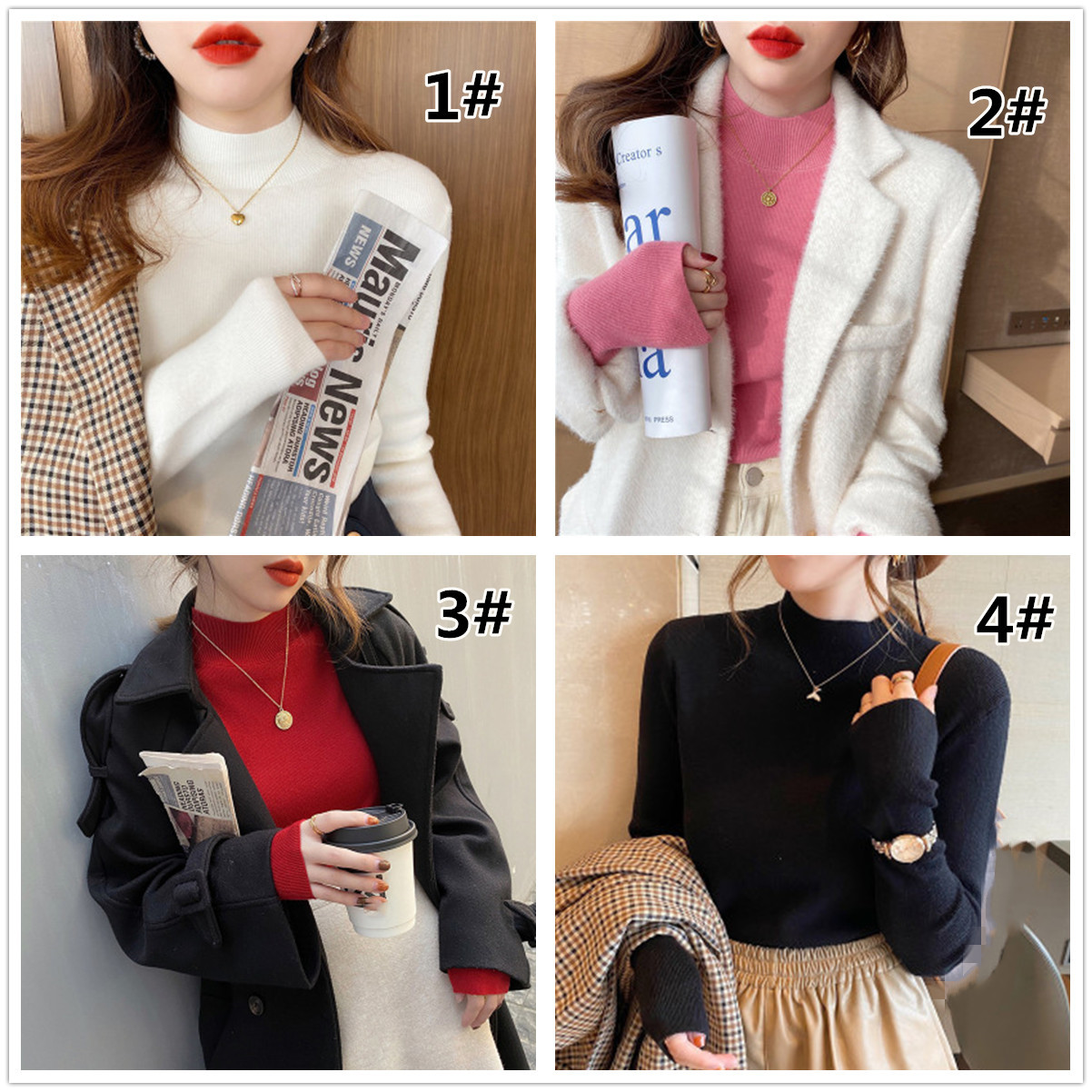 2026年秋冬新作 プルオーバー トップス レディース ニットトップス セーター ベーシック ハイネック