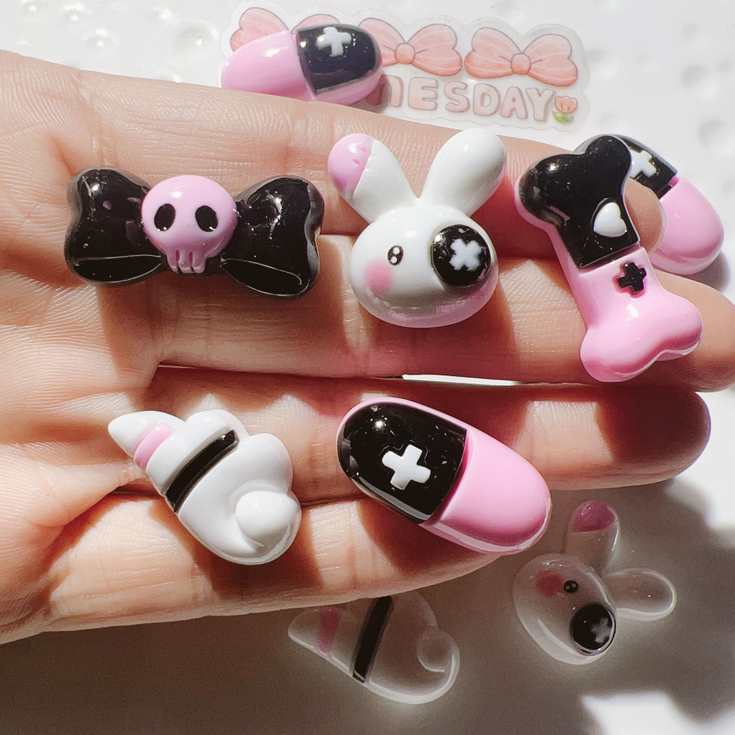 Y2K アクセサリーパーツ 樹脂パーツ デコ素材 手芸DIYデコパーツ