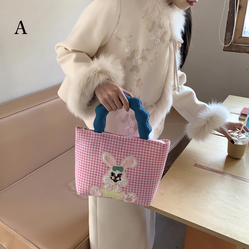 ミニトートバッグ　エコバッグ　帆布バッグ　ウサギ　レディース　韓国ファッション
