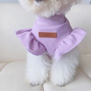 【2024春新作】 犬服 ペット服 ドッグウェア 犬猫兼用 Tシャツ フレア袖 ネコ雑貨 韓国風