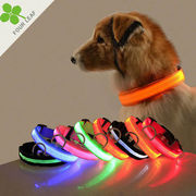 ペット用 USB充電式 ライトカラー LED 調節可能 犬の首輪 ロス防止 安全ネックレス 常夜灯