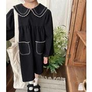 ★Girls★　子供ワンピース　90~150cm　長袖　刺繍スカート　子供服　韓国キッズファッション