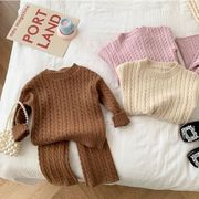 注目の新作アイテム 子供 麻花 セーター 0-6歳 秋 韓国 子供服 女の子 純色 秋服 上着 赤ちゃん 服