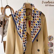 ★全3色★　エレガントスカーフ　 68*68cm　多用途ヘアスカーフ　OL　韓国スカーフ