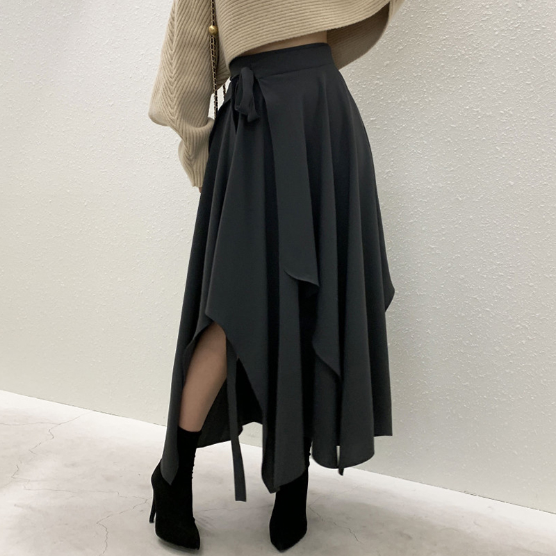 フレアスカート　ロングスカート　レディース　デザイン　韓国ファッション