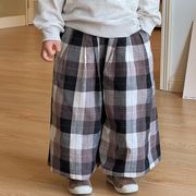 ★Girls&Boys★　子供服　80~140cm　キッズロングパンツ　チェック柄　韓国キッズファッション