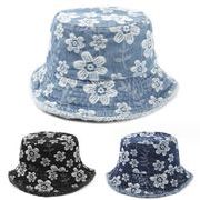 帽子　レディース 　アウター　バケットハット　韓国風　デニム　3色