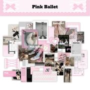 40枚入り Pink Ballet  バレエス 手帳素材 テッカー カード 韓国流行  防水 シール ポストカード