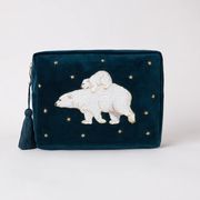 Polar Bear Ink Blue Velvet Wash Bag