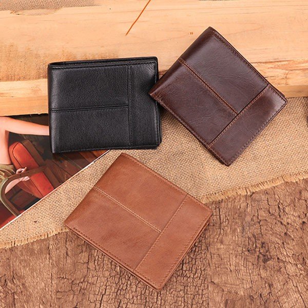 財布 メンズ 二つ折り 本革 二つ折り財布 牛革 レザー ボックス型 薄型 プレゼント wallet