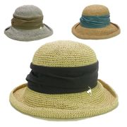 　Orientリブシャーリング細編みペーパーキャペリン　レディース帽子