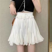 白いプリーツスカート春夏スカートハイウエストヒップスカート新しいユニークなショートスカート