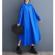 【春夏新作】ファッションワンピース♪ブルー/ブラック2色展開◆