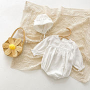 韓国子供服春の韓国版の赤ちゃんの長袖の刺繍の赤ちゃんのワンピースのお尻の服は外出して服を登ります