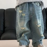 子供用ジーンズ 男の子  ズボン 韓国子供服 破れたジーンズ  ボーイズパンツ