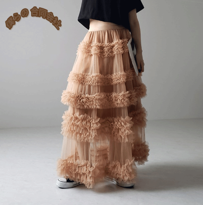 2024年春夏新作　レディース服　INS　韓国ファッション　デザイン　フリル　スカート　8色展開　