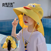 子供帽夏の日焼け止め漁師帽紫外線防止男児大庇女ベビービーチサンバイザー薄型