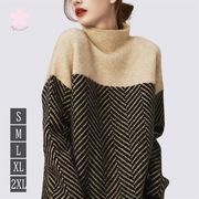 トップスニット セーター レディース トップス 長袖 タートルネック カットソー シンプル カジュアル デー