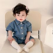 2024年新 韓国風子供服 ベビー服女の子 半袖 連体服2色66-90cm