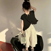 2024年新 韓国風子供服 ベビー服 女の子  トップス+ワイドパンツ2点セット  95-130cm