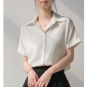 女夏新しい　半袖  シャツ  気質ファッション  リラックスフィット  シャツ