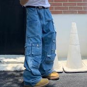 2024夏新作 メンズ服 男女兼用　デニムパンツ 多機能ポケット付き ロングパンツ ストリート系