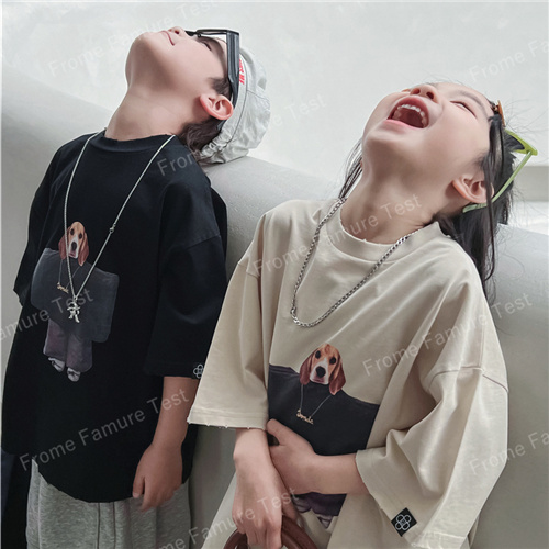 子供服　キッズ　女の子　男の子　Ｔシャツ　トップス　夏 丸首　おしゃれ
