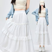 2024新作★レディースファッション★白いスカート★気質★Aラインロングスカート