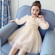 子供服 ワンピース 160 韓国子供服 女の子 キッズ 春 秋 長袖ワンピース チュール 子供ドレス dress