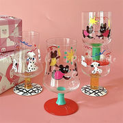 INSおすすめのホットスタイル パーティー ワイングラス 手描き かわいい アニメカップ ガラスカップ