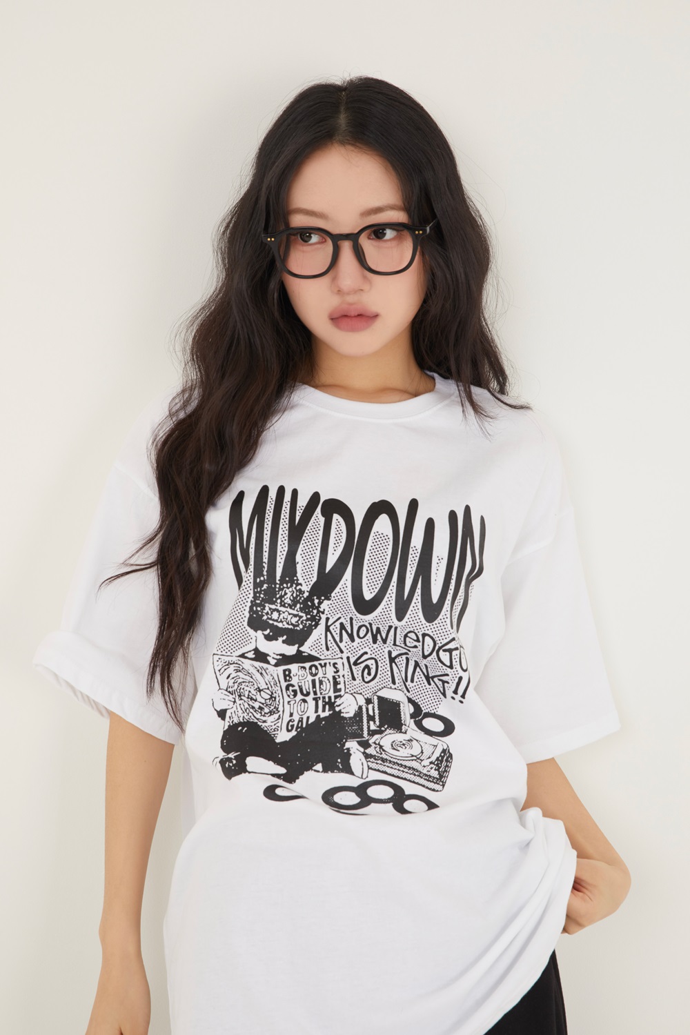 【韓国ファッション】2024年夏新作　オーバーサイズ　MIXDOWN　半袖　Tシャツ