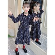 子供服 ワンピース 160 韓国子供服 キッズ 女の子 長袖 花柄ワンピース 綿 春服 フリル 子供ドレス