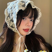 三角スカーフ　ヘアバンド　フラワー　レース　花柄　かわいい　INS　春夏　韓国ファッション