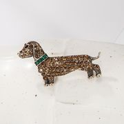 合金 動物ブローチ ラインストーン象嵌 かわいい 犬コサージュ