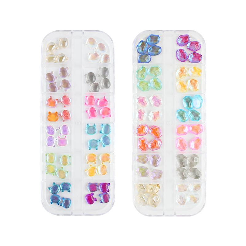 DIY クリスタル平底 くま アイスキューブ ネイルアクセサリー ネイル