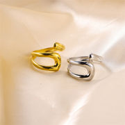 欧米 アクセサリー人気の chic  オープンリング ステンレス鋼 OL ファッション シンプル 女性の指輪