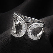 レティスCZダイヤリング アクセサリー上品キラキラ指輪  おしゃれ リング 真鍮指輪 男女兼用 RANRAN